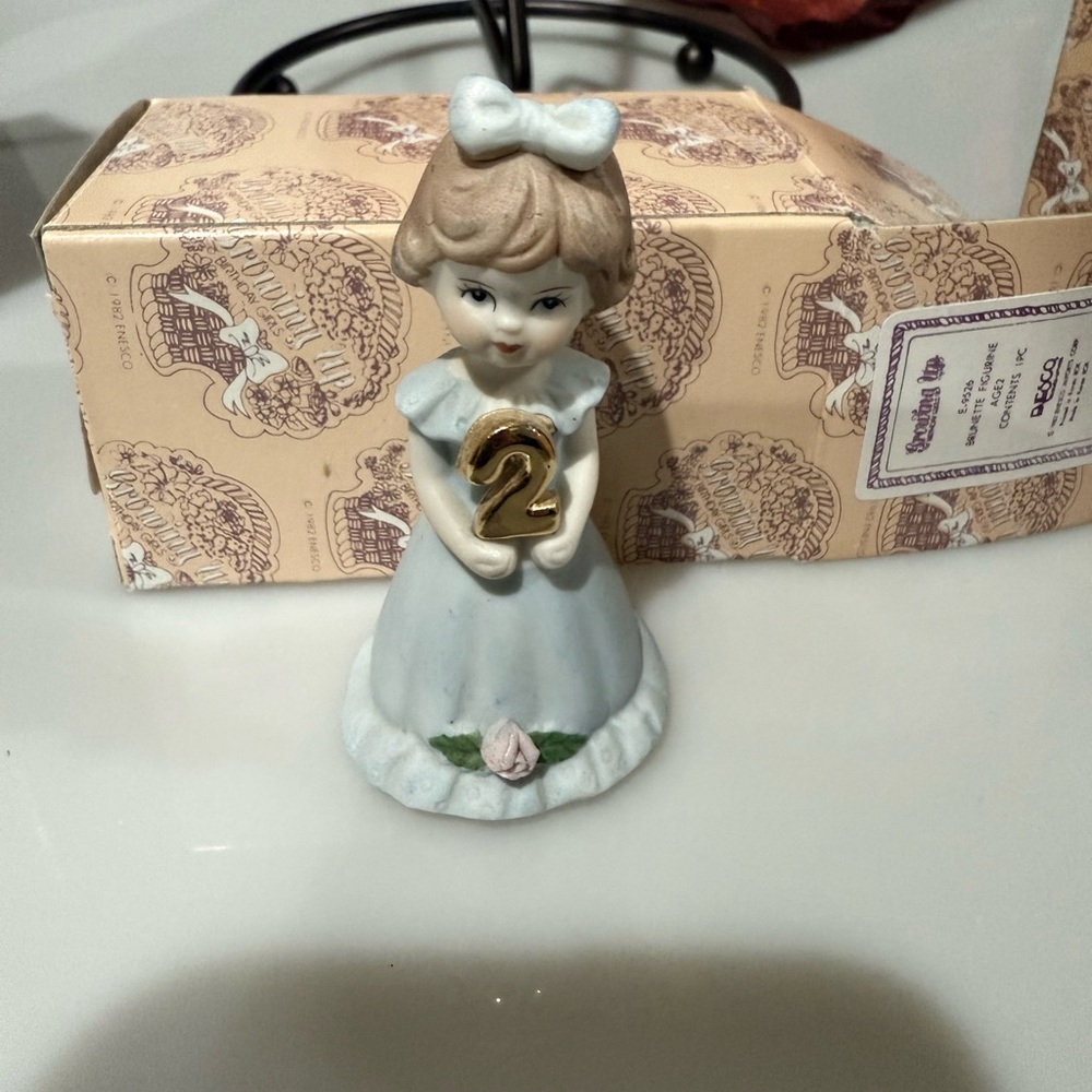 Enesco Precious Moments Birthday Figurine - Blonde with Gold Accents